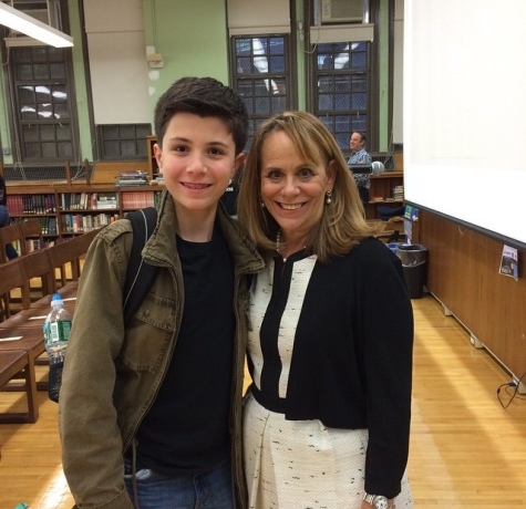 After reading the book,An Invisible Thread,Luke McNamara poses with author Laura Schroff.