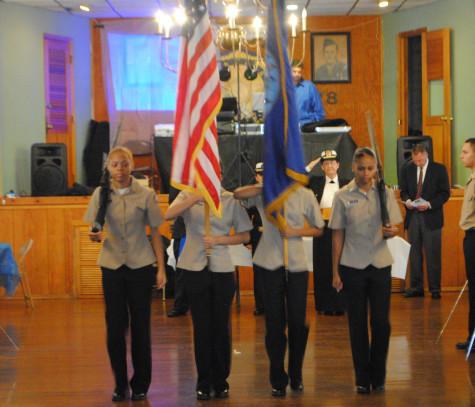 The NJROTC Color Guard started off the night’s festivities.